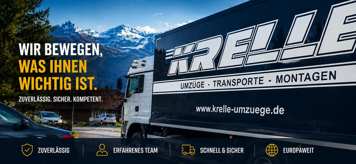Krelle Umzüge – professionelles Umzugsunternehmen für Umzüge, Transporte und europaweite Umzüge.